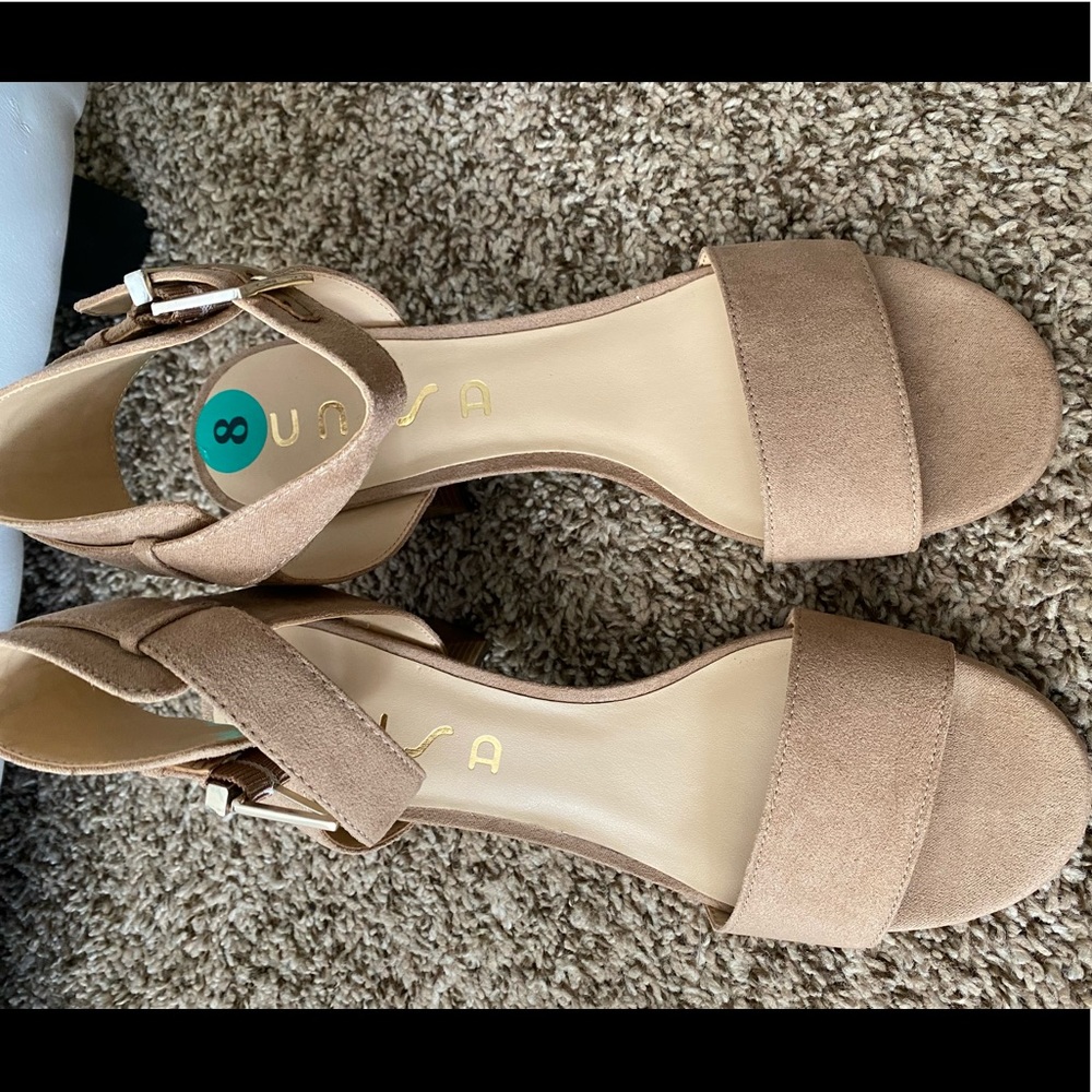 Unisa Tan Block Heel 8 DSW